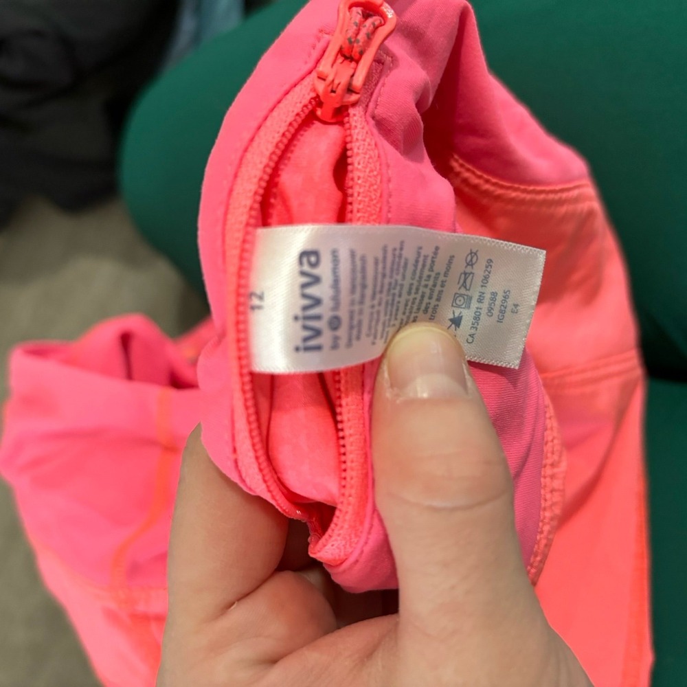 Ivivva by Lululemon girls pink mini athletic skirt skort size 12 - Picture 3 of 6